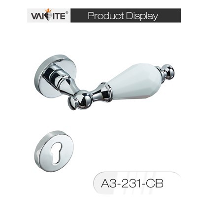 Maniglia per porta interna in lega di zinco dorata rotonda